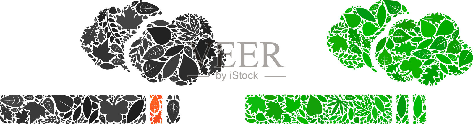 香烟烟雾图标生态花卉组成插画图片素材