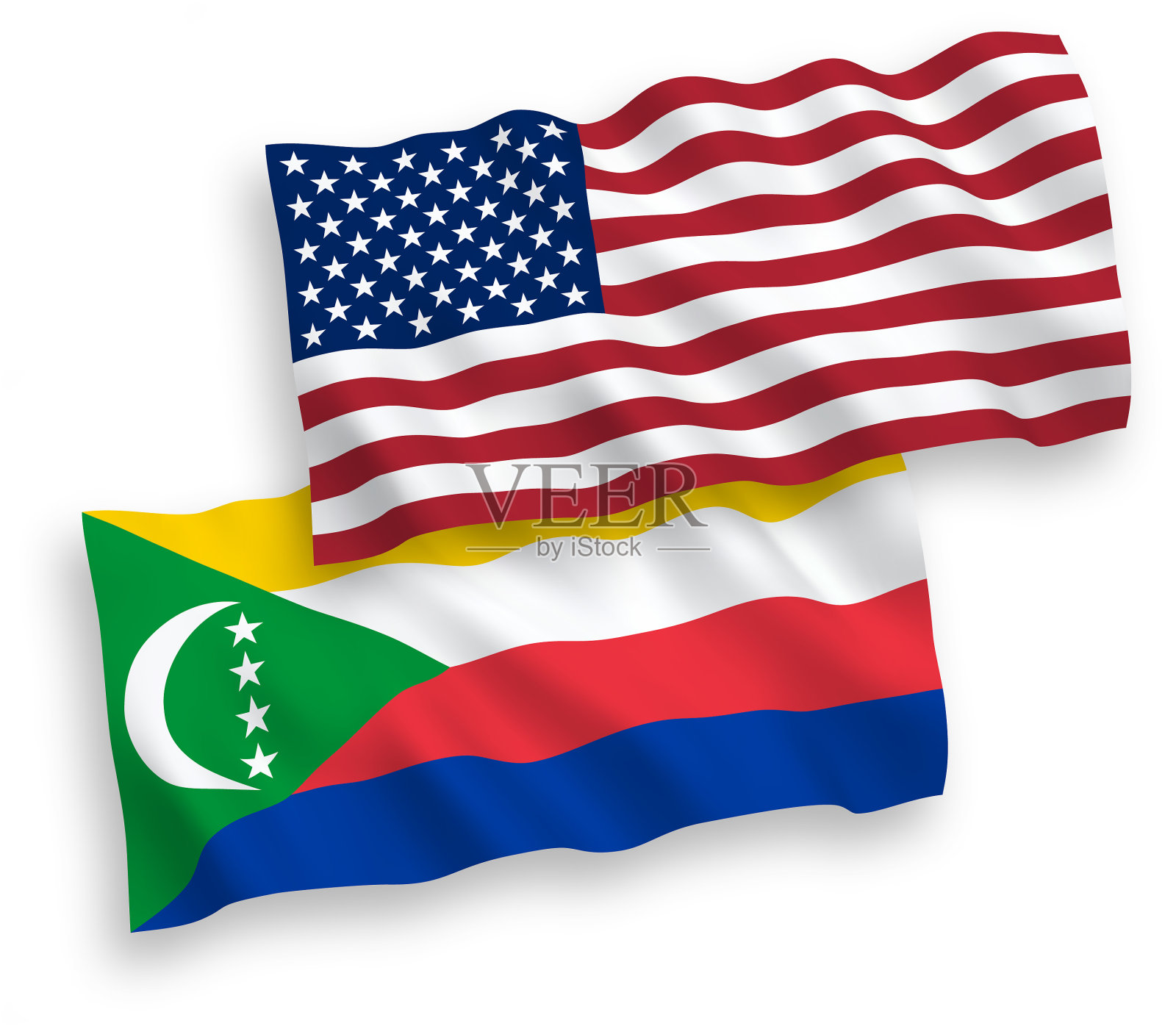 国旗上有科摩罗和美国的国旗设计元素图片