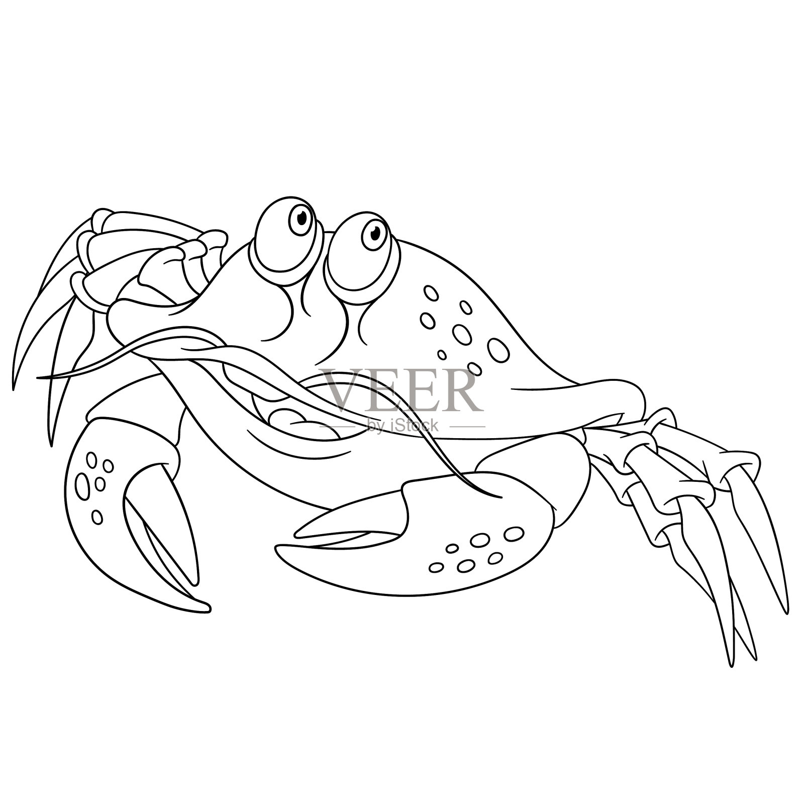 可爱的螃蟹设计元素图片