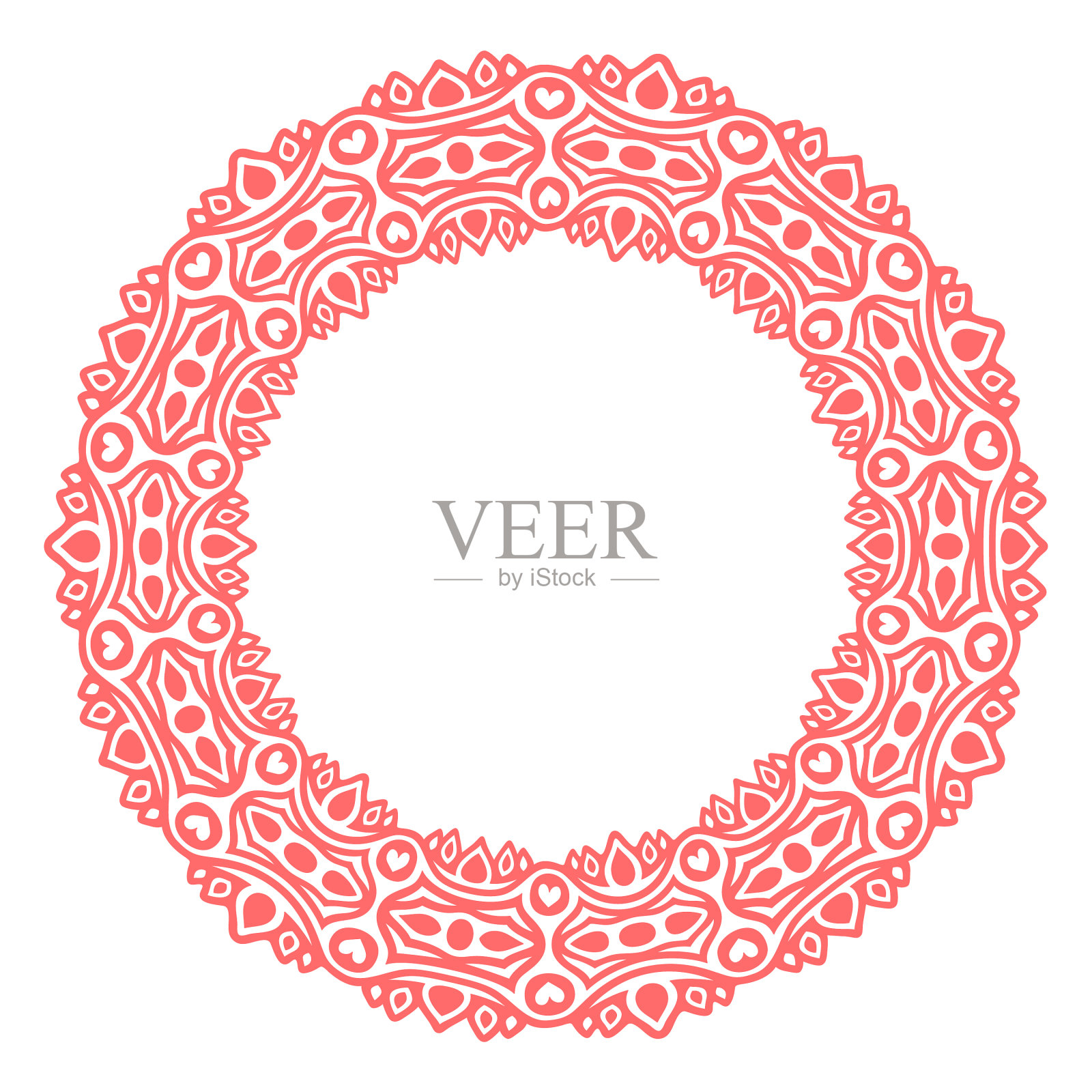 与孤立的粉红色圆框剪辑艺术设计元素图片