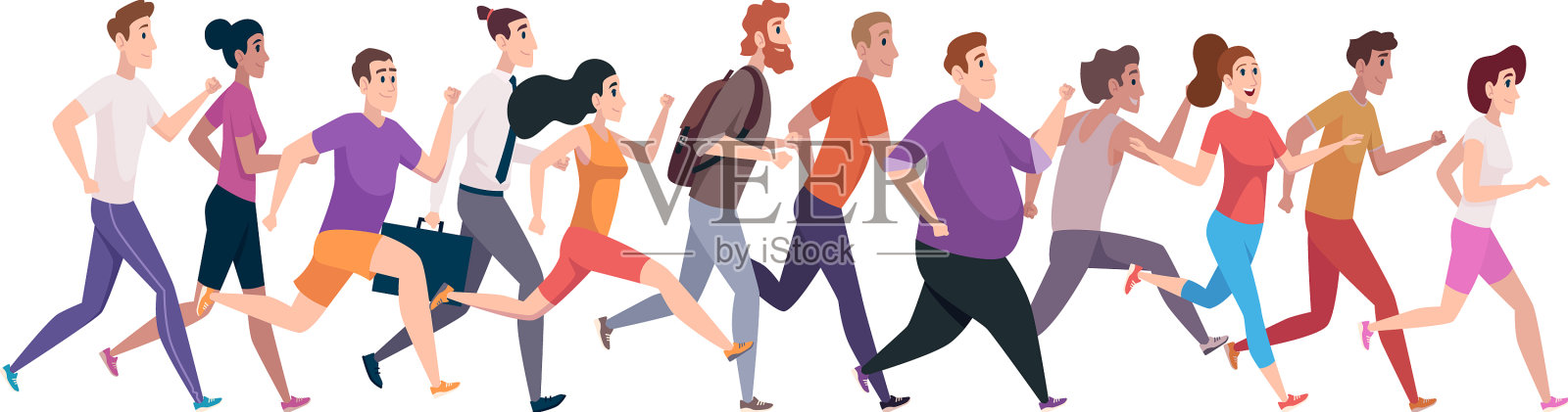 人群户外跑步慢跑人健康设计元素图片