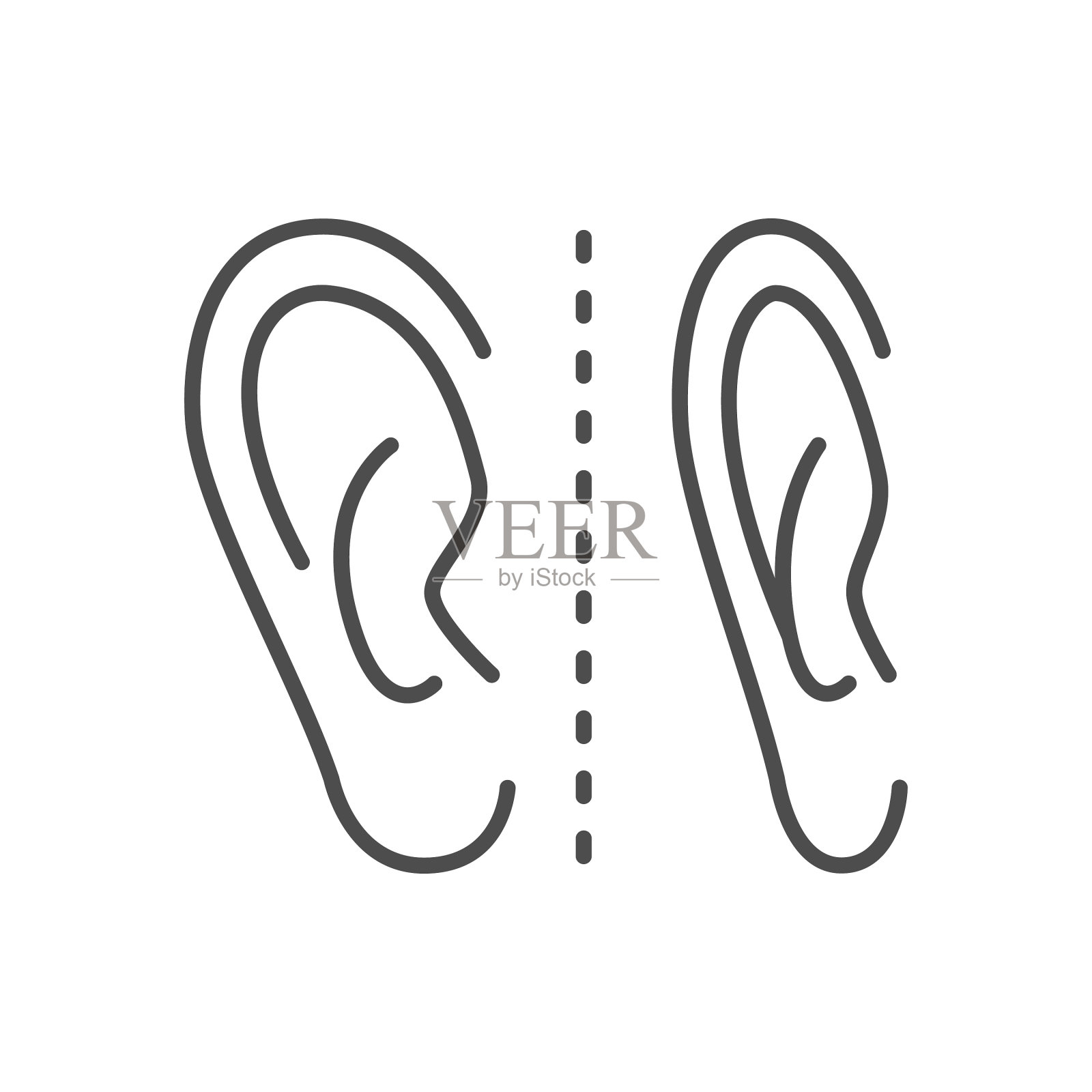 耳廓成形术线轮廓图标插画图片素材