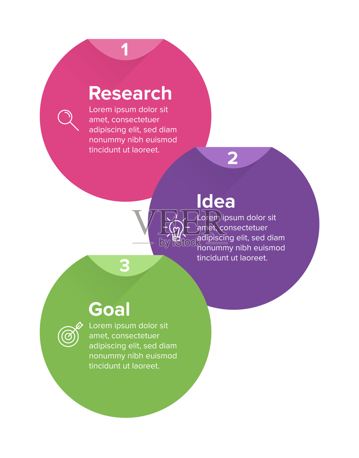 垂直信息图表设计与图标和3插画图片素材