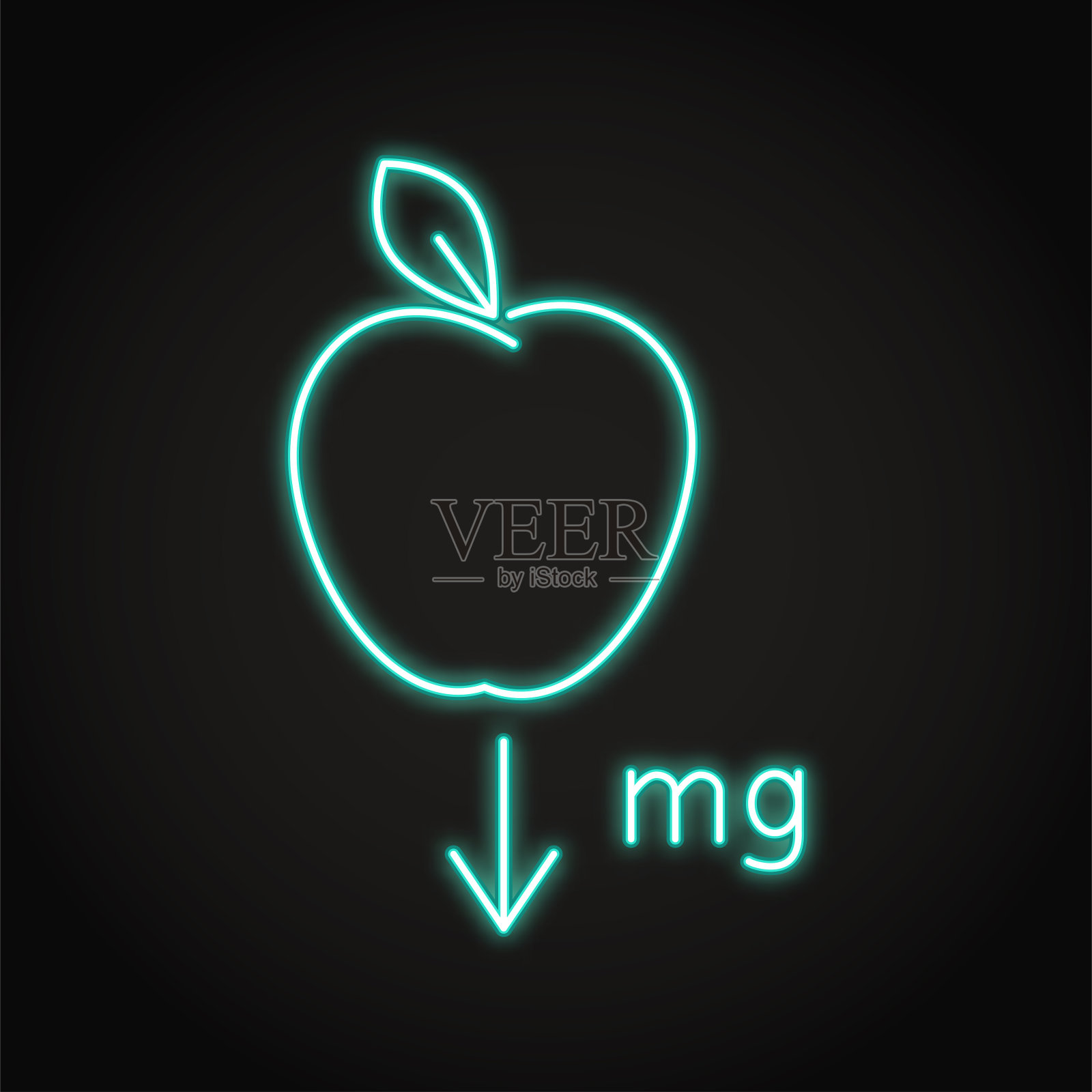 重力迫使霓虹灯图标在线条风格插画图片素材