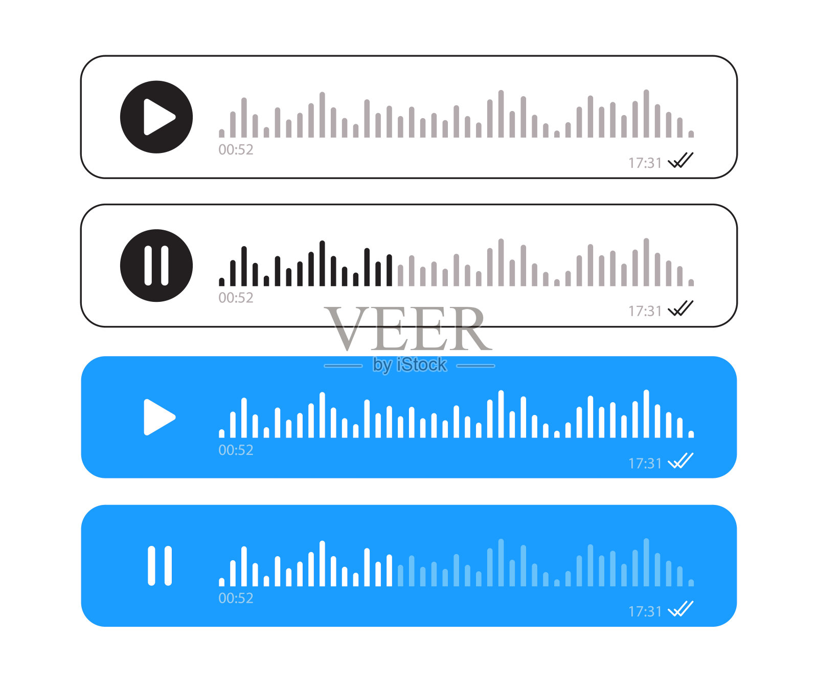 语音信息矢量ui界面设置插画图片素材