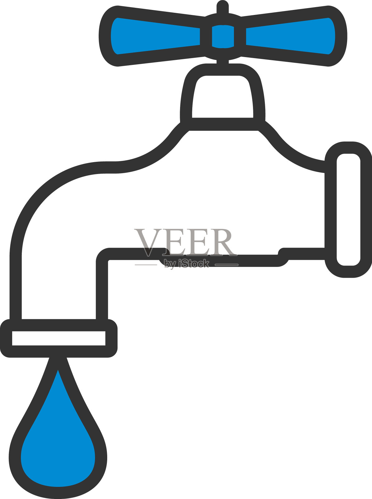 带阀门的管道图标设计元素图片