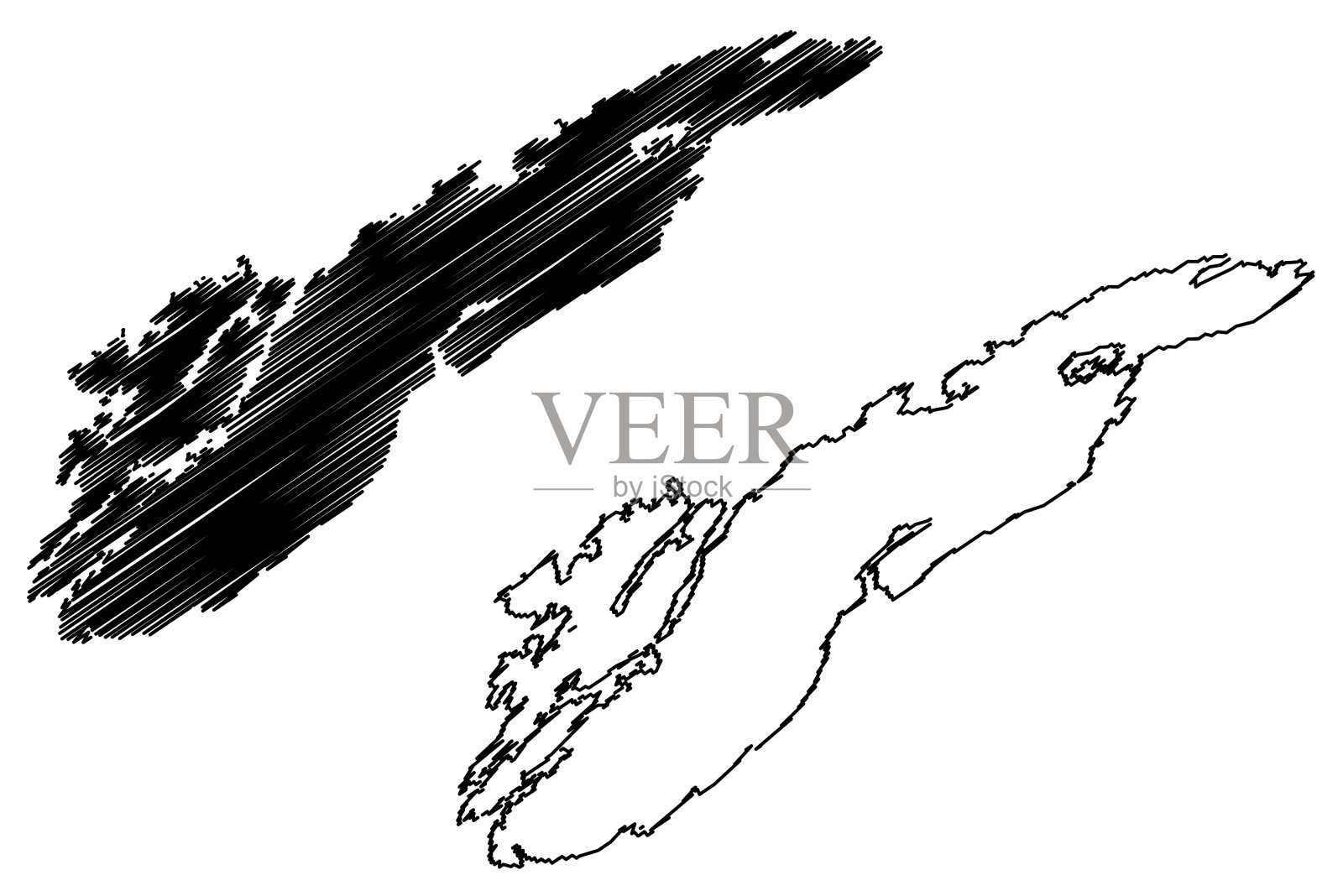 挪威王国伊特维纳岛地图设计元素图片