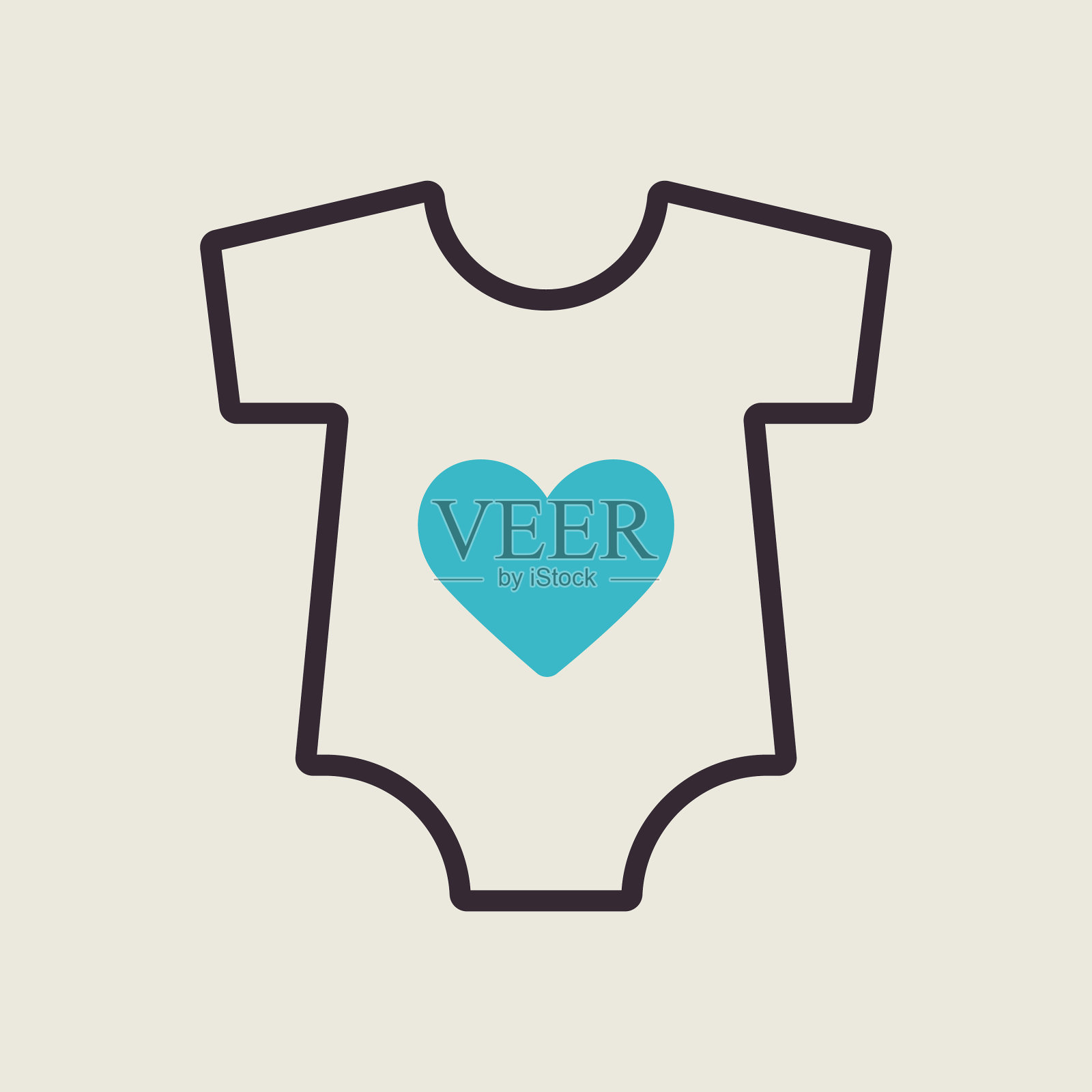 婴儿紧身衣图标婴儿连体裤插画图片素材