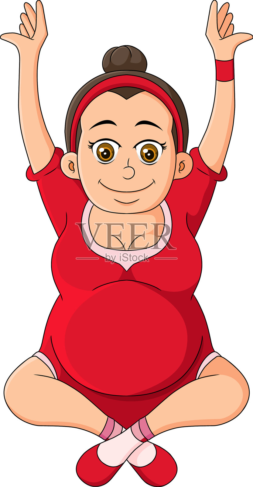 怀孕的妈妈正在做瑜伽设计元素图片