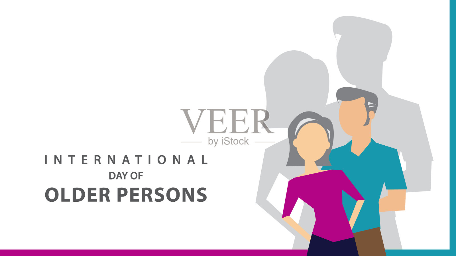 国际老年人日插画图片素材