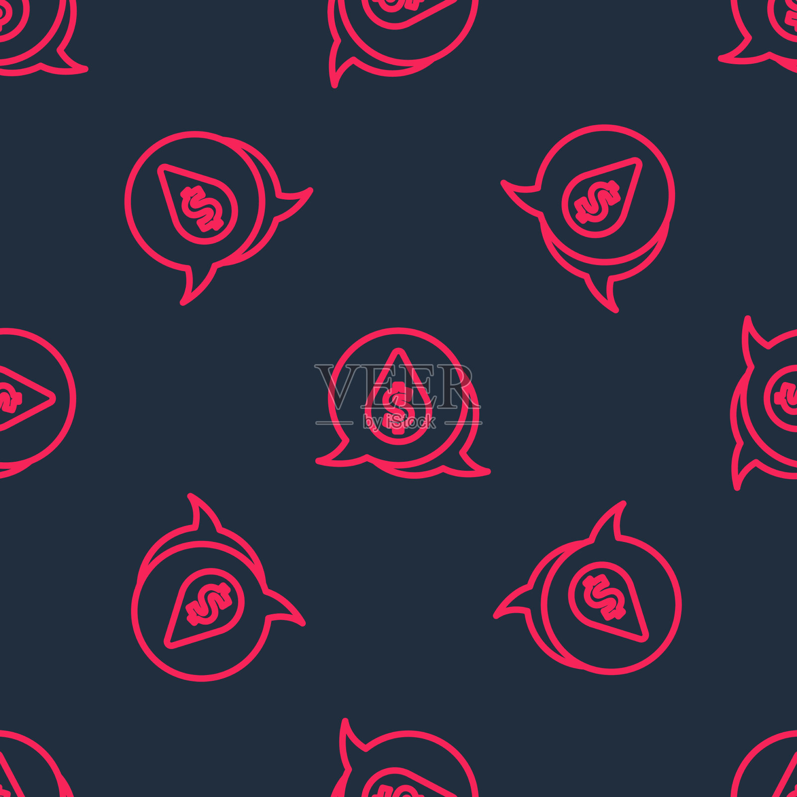 红线油滴与美元符号图标隔离插画图片素材