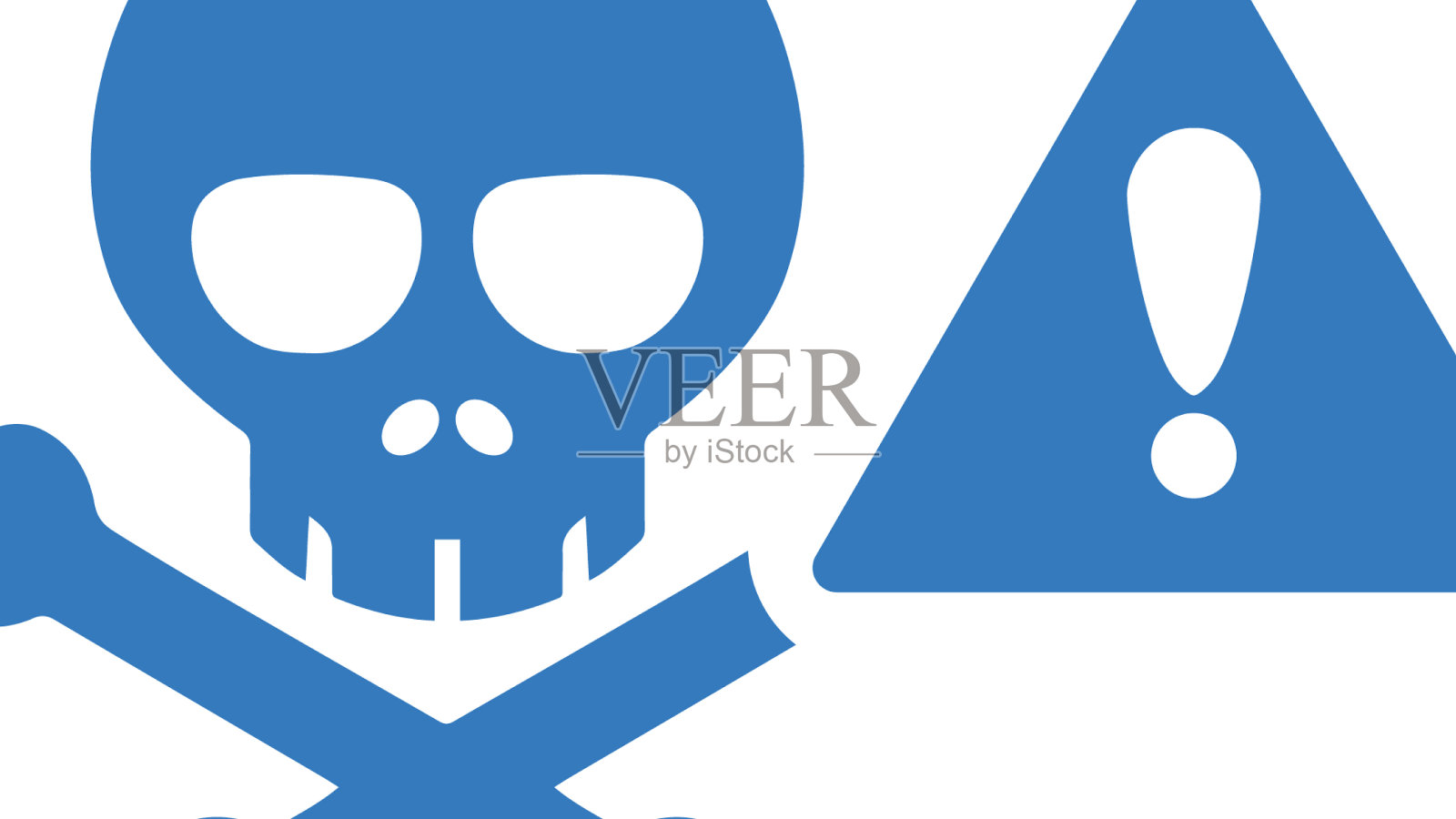 危险标志图标蓝色设计插画图片素材