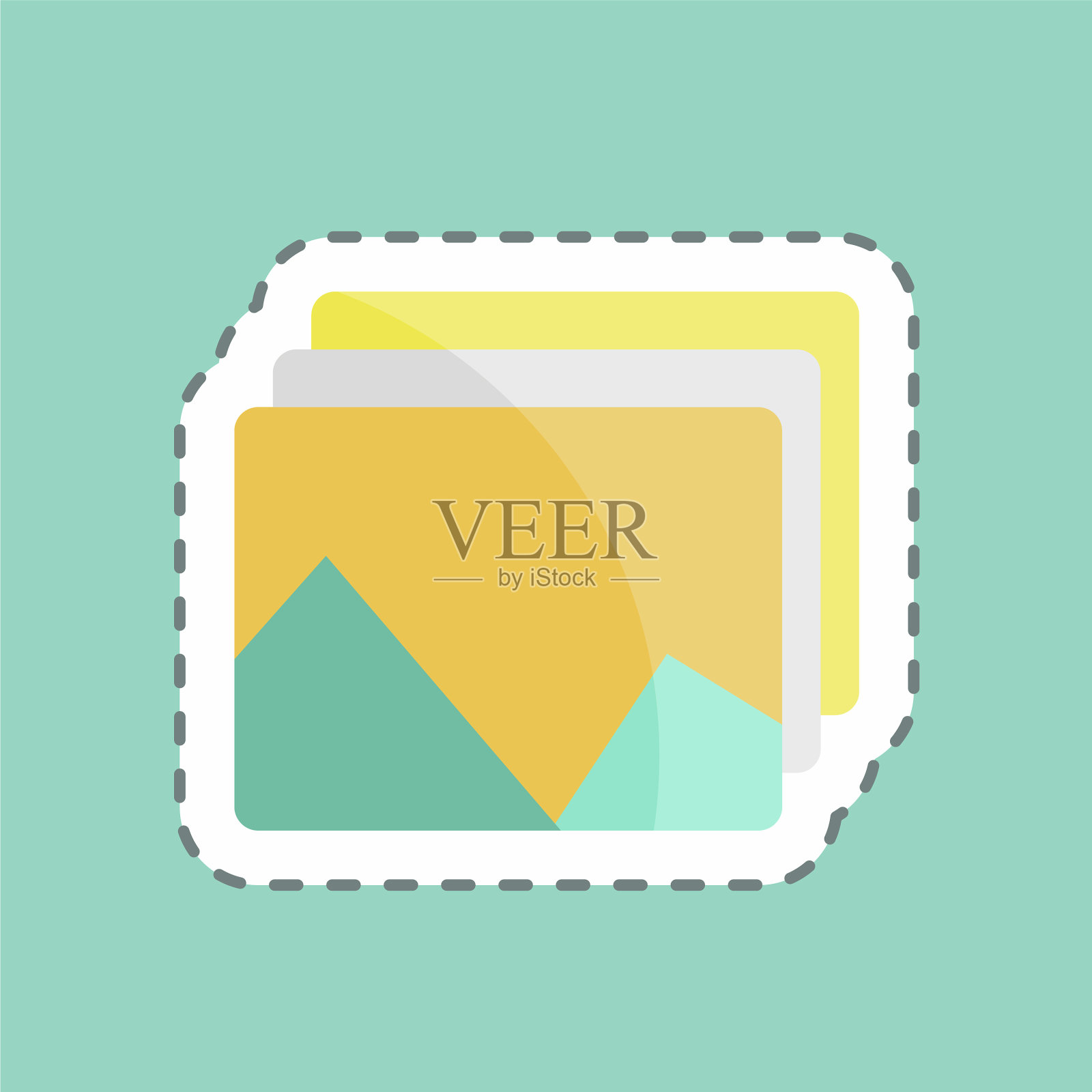 贴纸线剪照片适合艺术符号图标素材