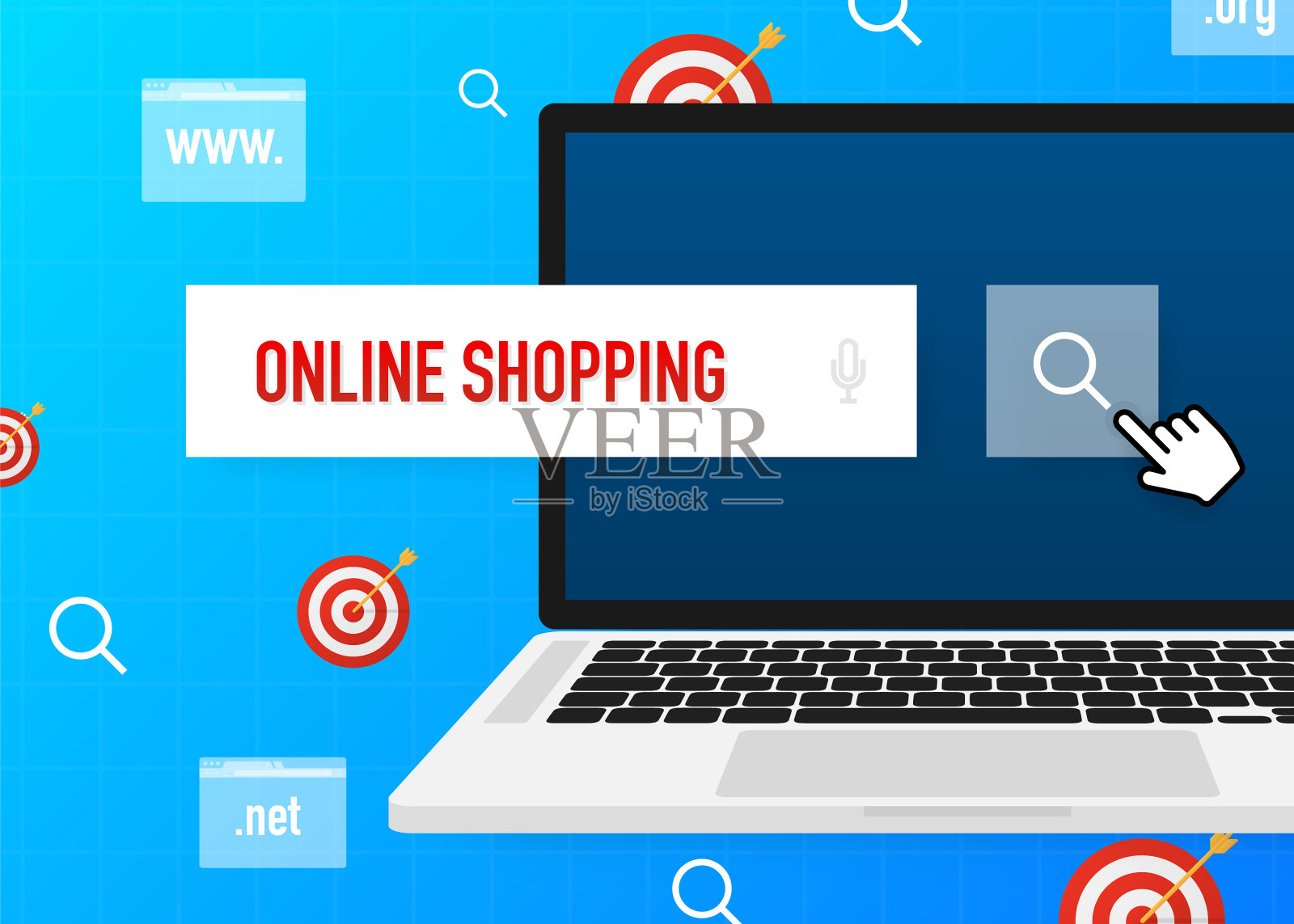 网上购物平平淡淡插画图片素材