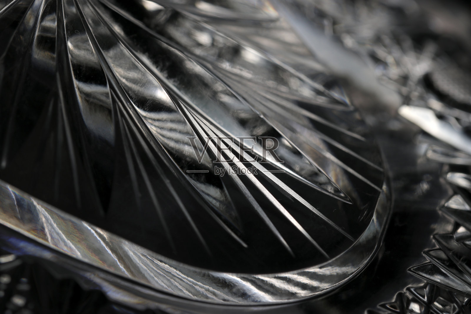 强调金属质感的古董切割水晶玻璃质感,特写微距摄影照片摄影图片