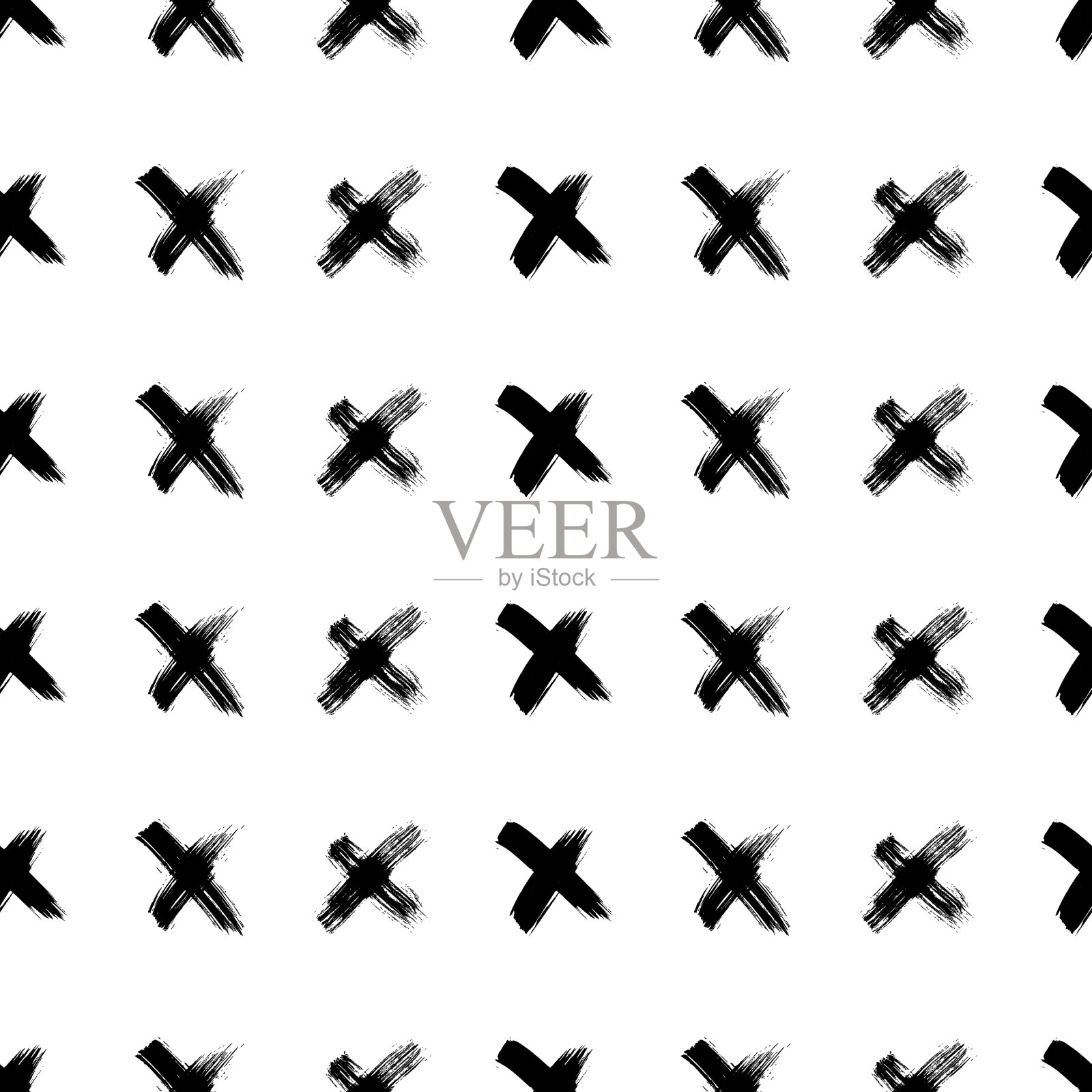 无缝图案与手绘交叉符号插画图片素材