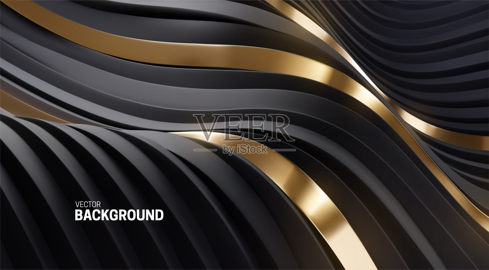黑色和金色的抽象背景。插画图片素材