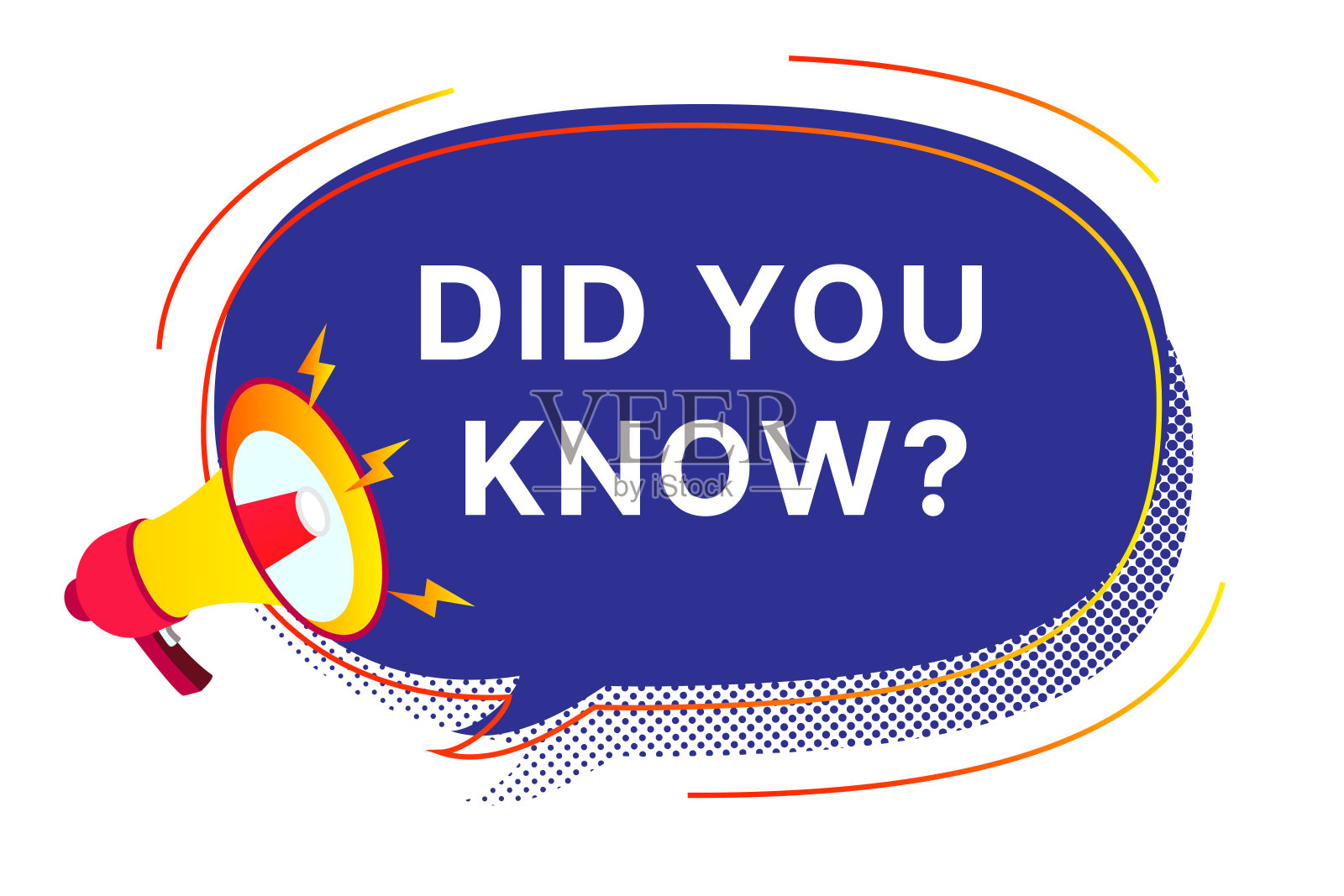 你知道用扩音器来搜集有趣的事实吗插画图片素材