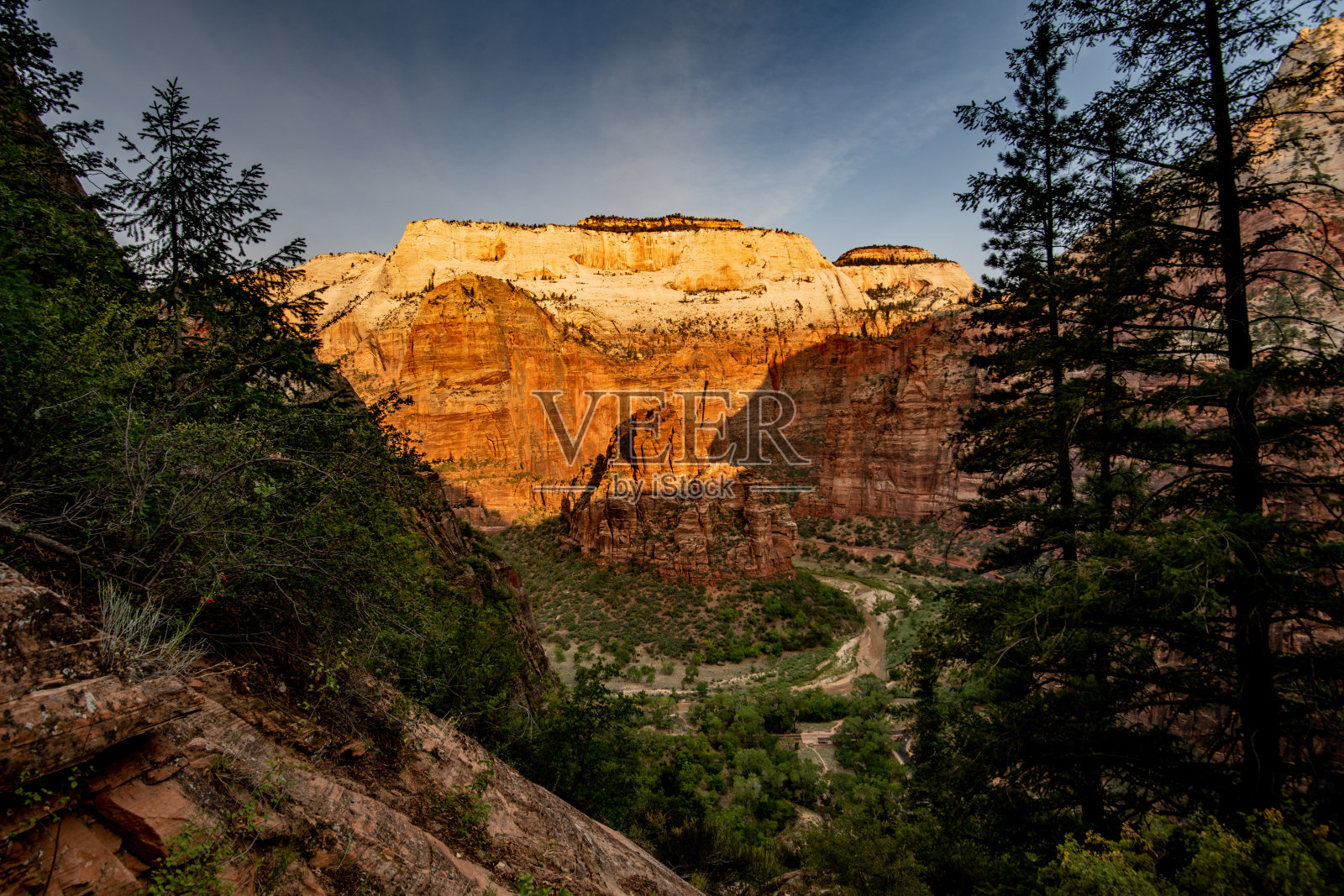 峡谷俯瞰锡安国家公园照片摄影图片