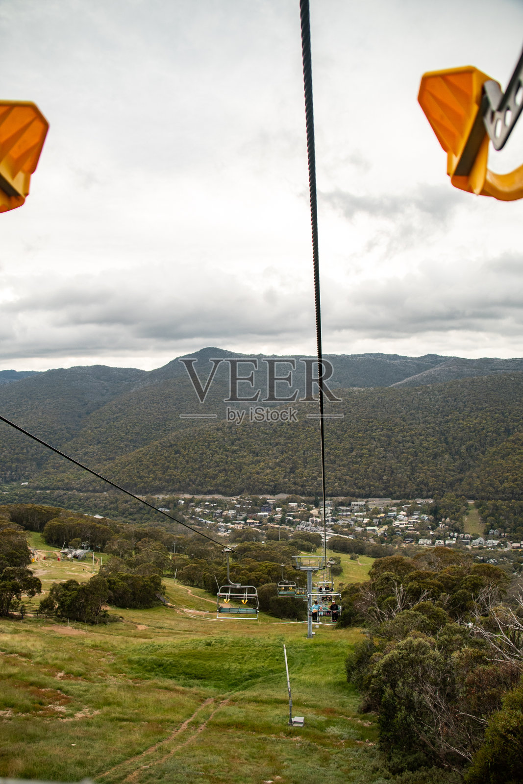 滑雪缆车照片摄影图片