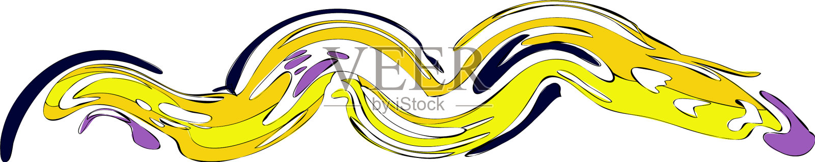 彩色液体波流元件抽象彩色设计元素图片