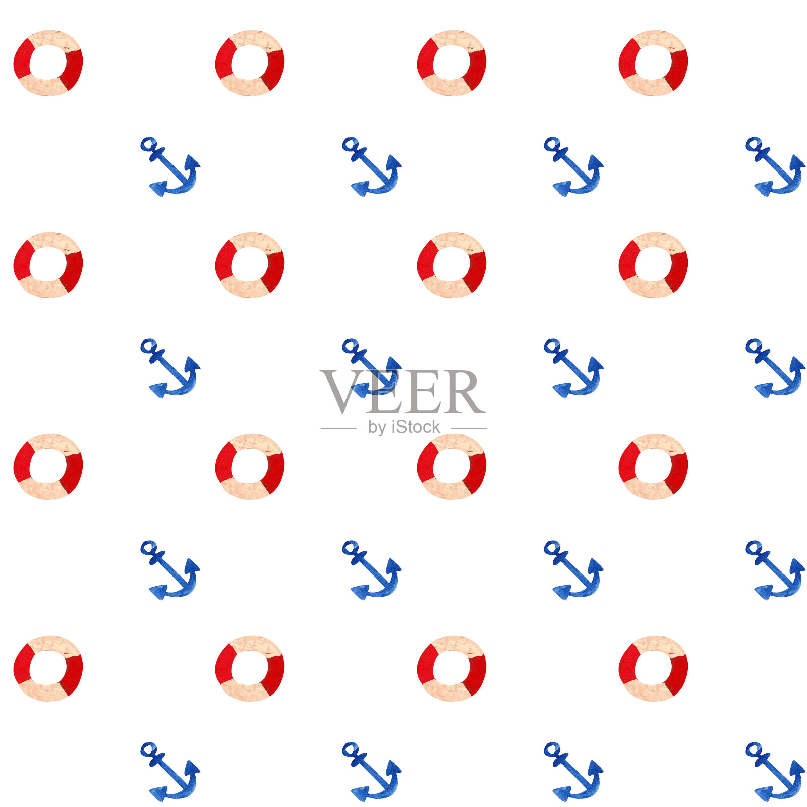 水彩图案可爱的儿童主题海插画图片素材