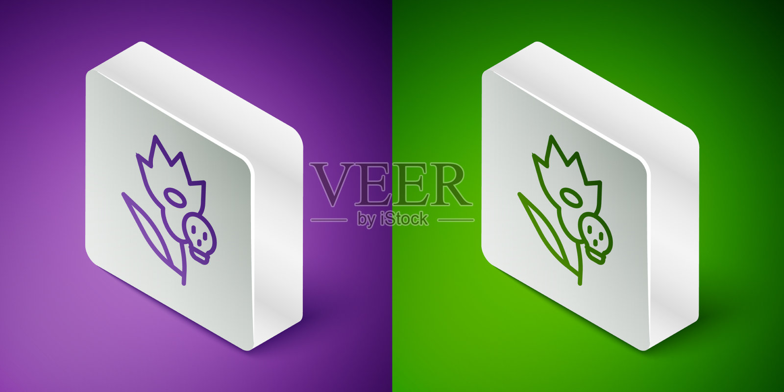 等距线毒花图标孤立上图标素材