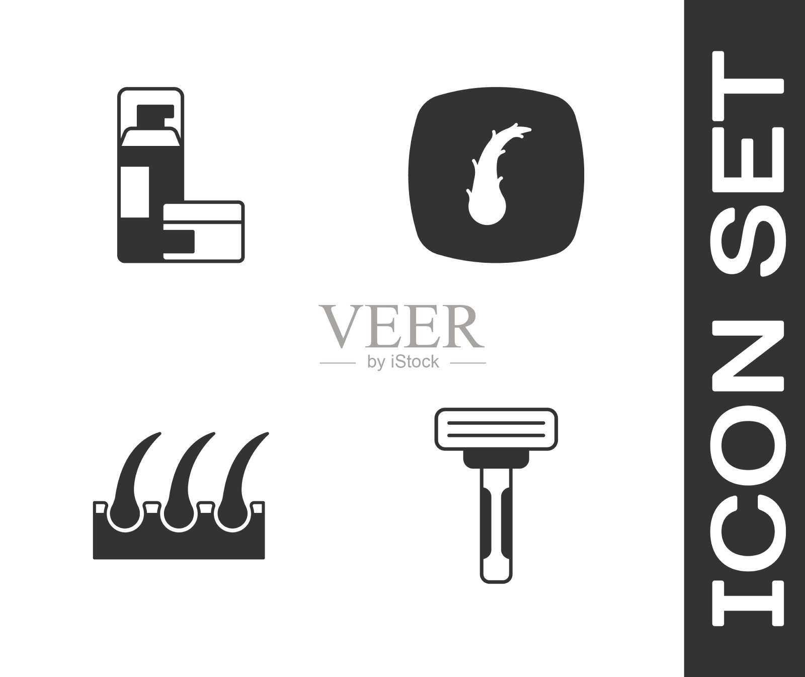 剃须凝胶泡沫人毛囊图标素材