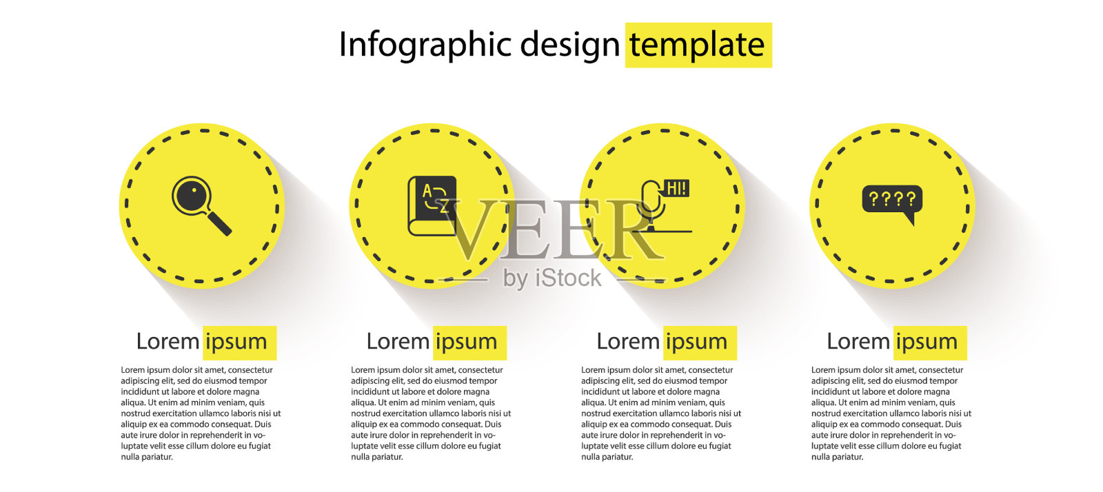 设置放大镜,翻译,书,麦克风插画图片素材