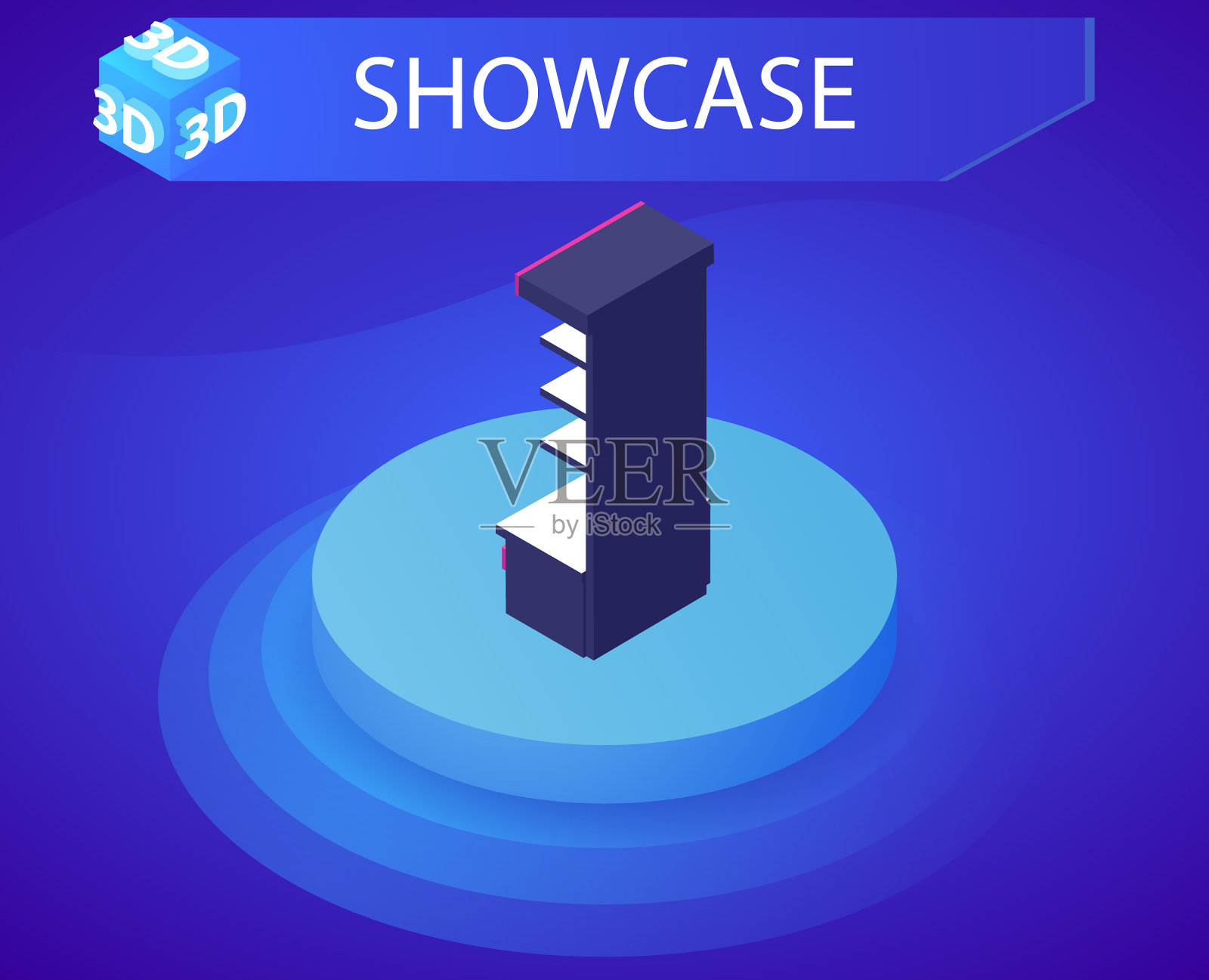 展示等距设计图标网页3d彩色插画图片素材