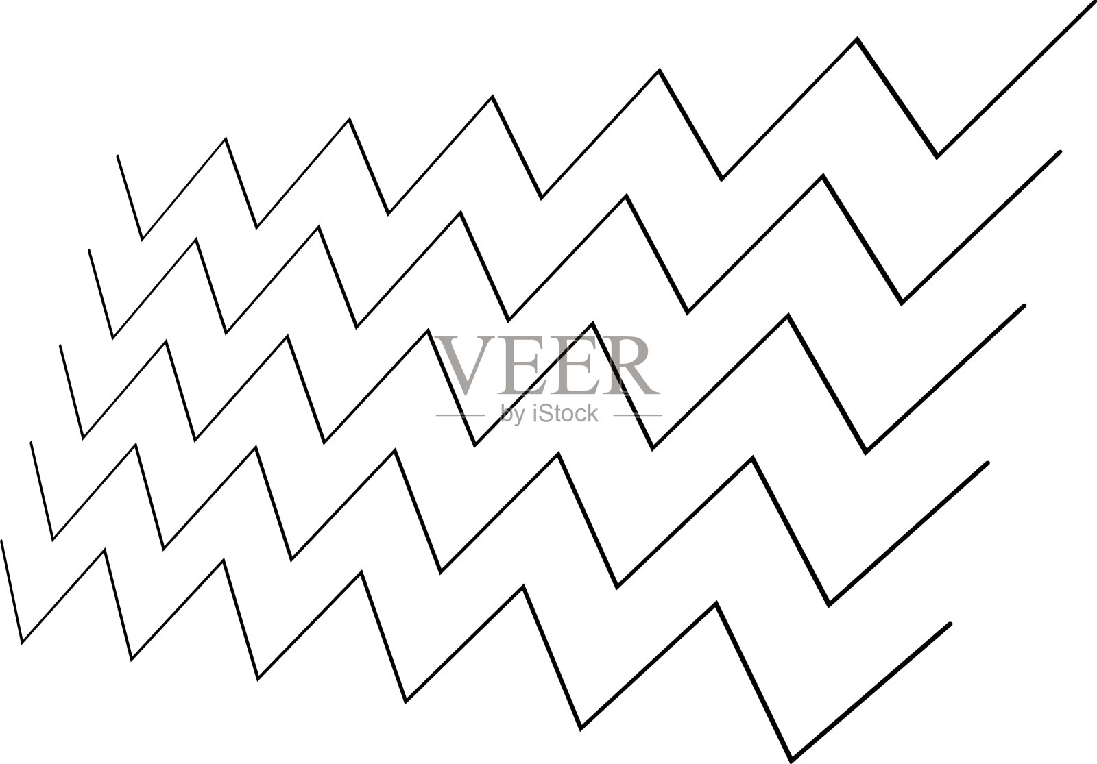 波浪形之字形纵横交错的条纹插画图片素材
