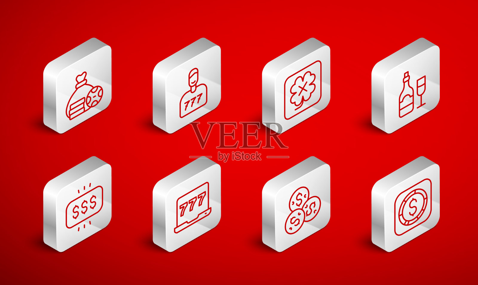 用美元设行硬币钱的幸运儿图标素材