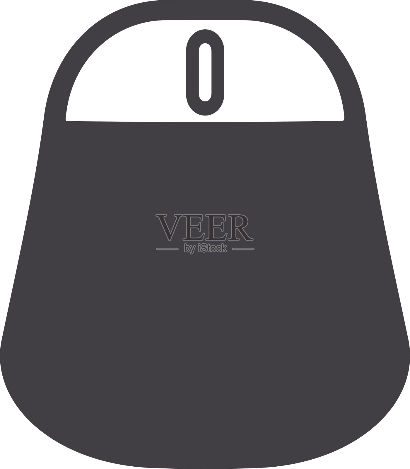 黑色电脑鼠标的插图,这是一种手持的指示设备。向量,卡通,绘画。插画图片素材