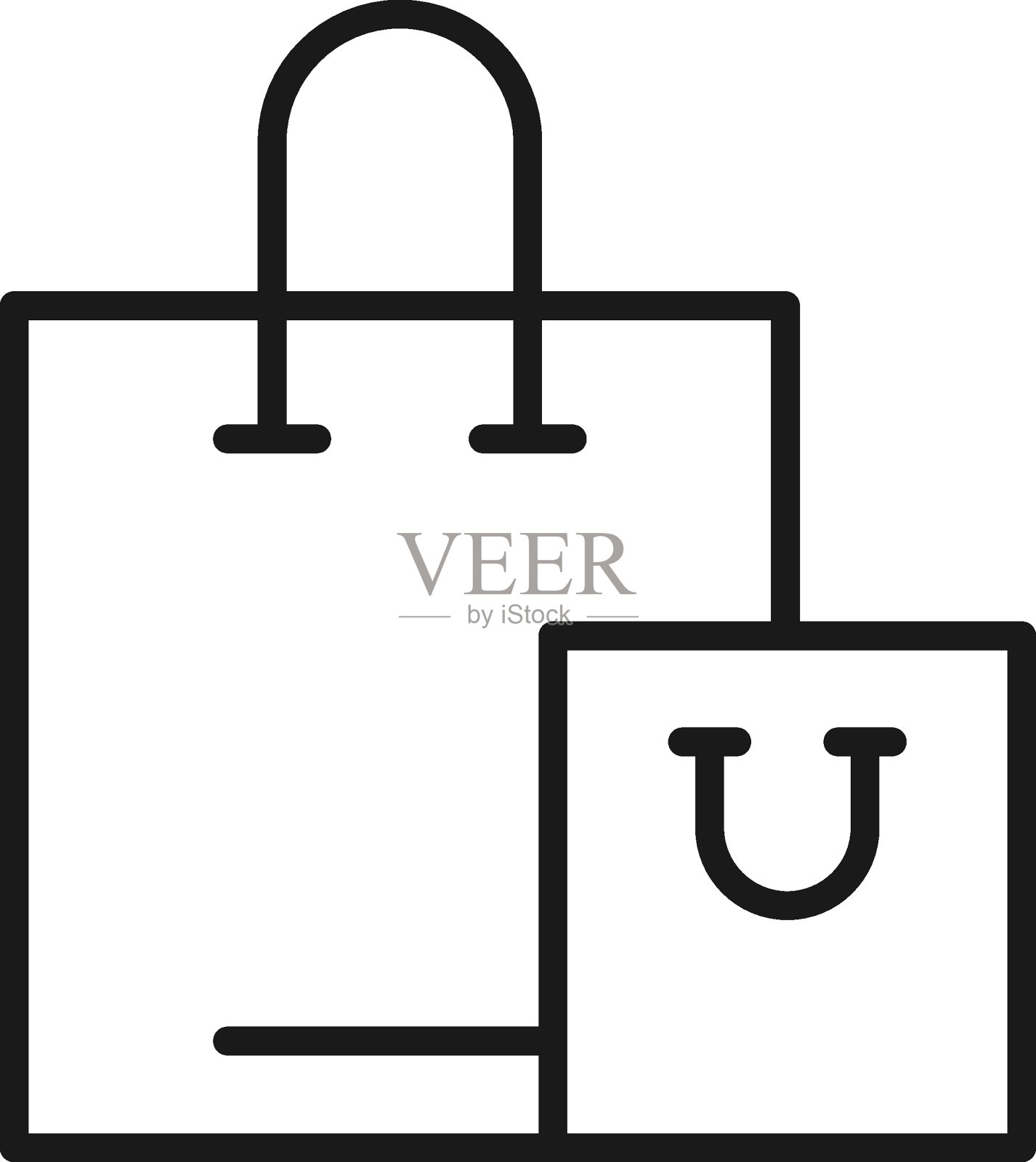 购物、销售和购买的概念。平面样式的矢量符号。适合广告、网站、文章。可编辑的中风。各种购物袋的线条图标插画图片素材
