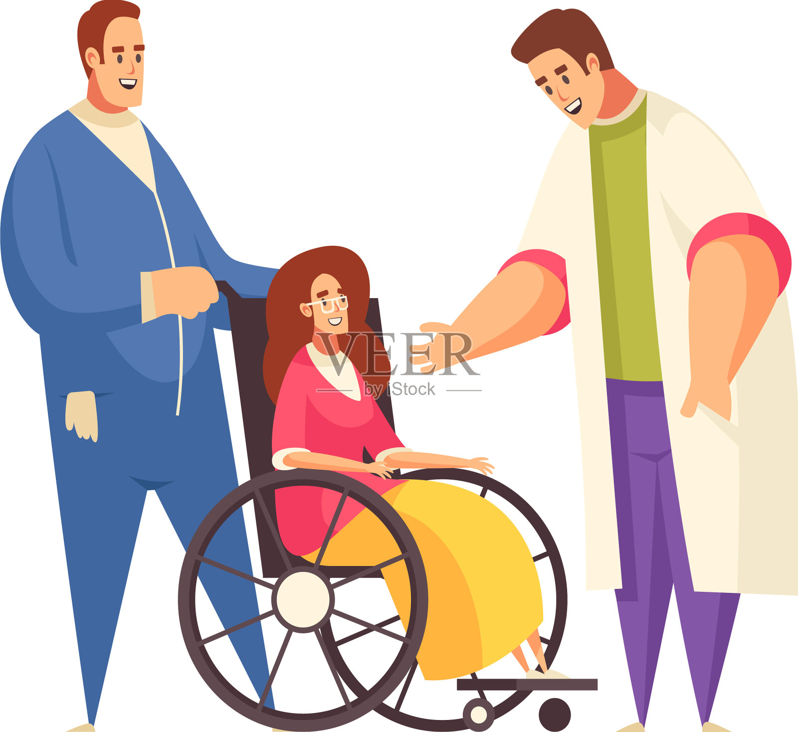 轮椅医疗助理组成设计元素图片