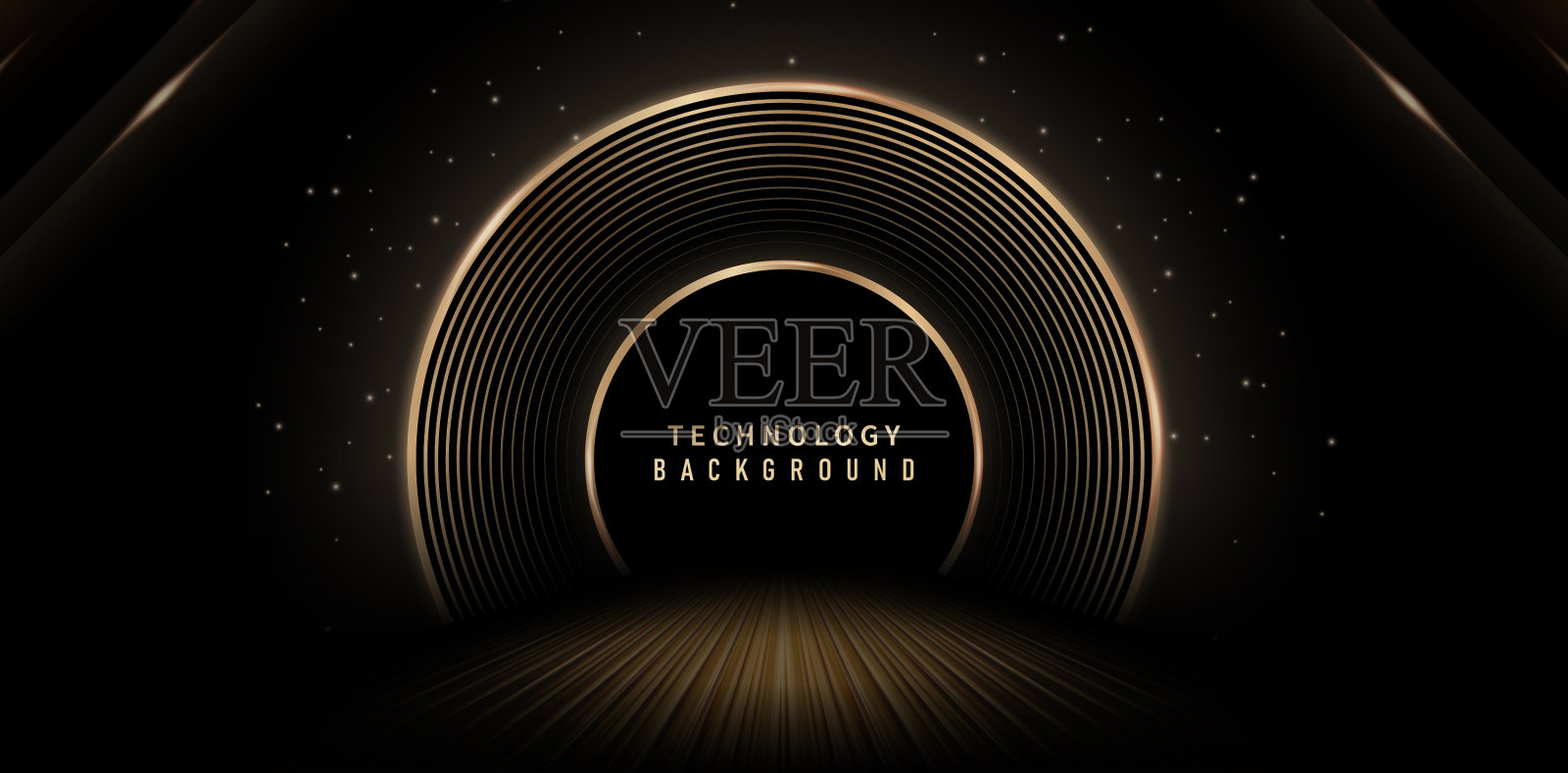 径向圆形发光机架插画图片素材