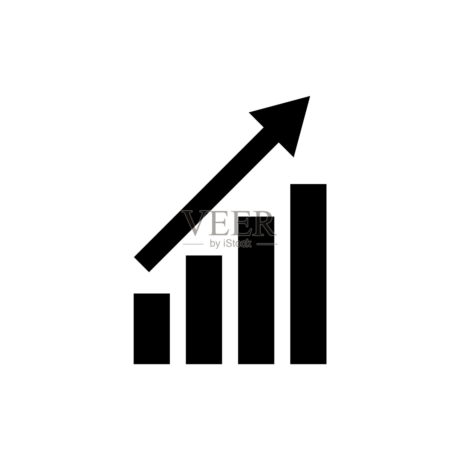 上升箭头和条形图图标很好图标素材