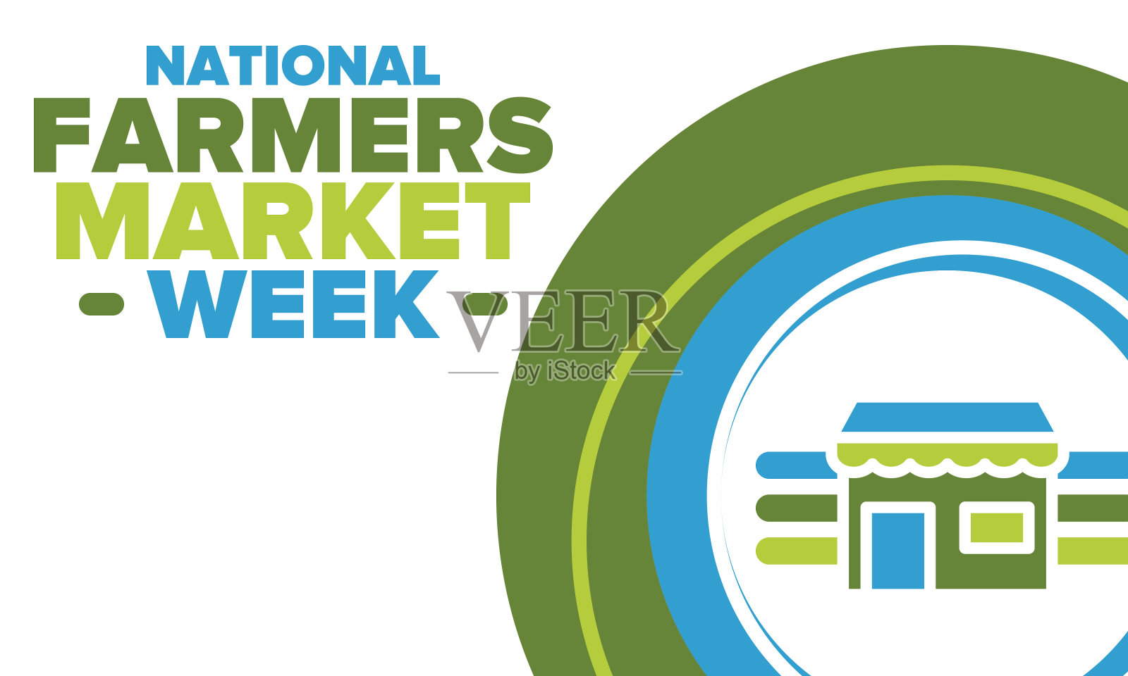 美国全国农贸市场周。一个健康的社区,支持当地经济。美国农业的发展。海报,贺卡,横幅,背景。向量插画图片素材