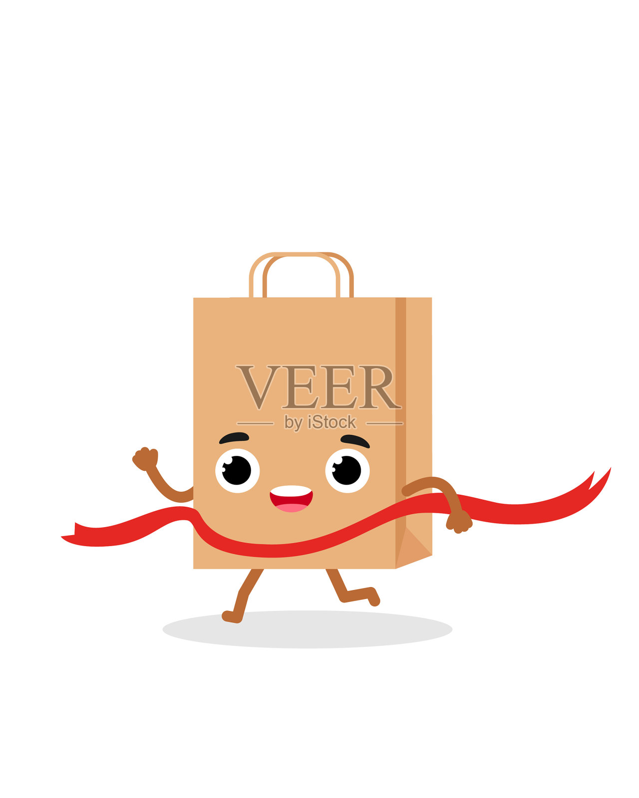 纸购物袋情绪性格赢家插画图片素材