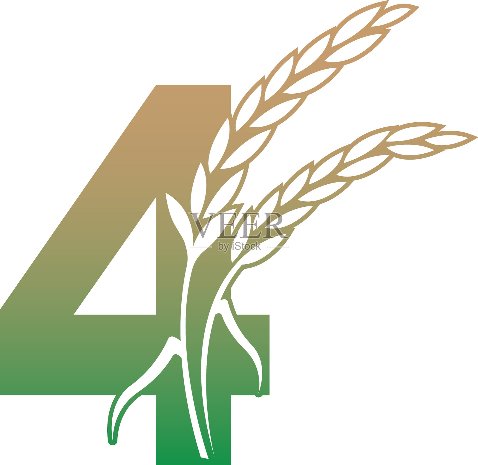 4号用水稻植物图标模板设计元素图片