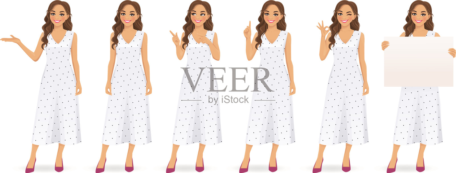 穿着套装的女人插画图片素材