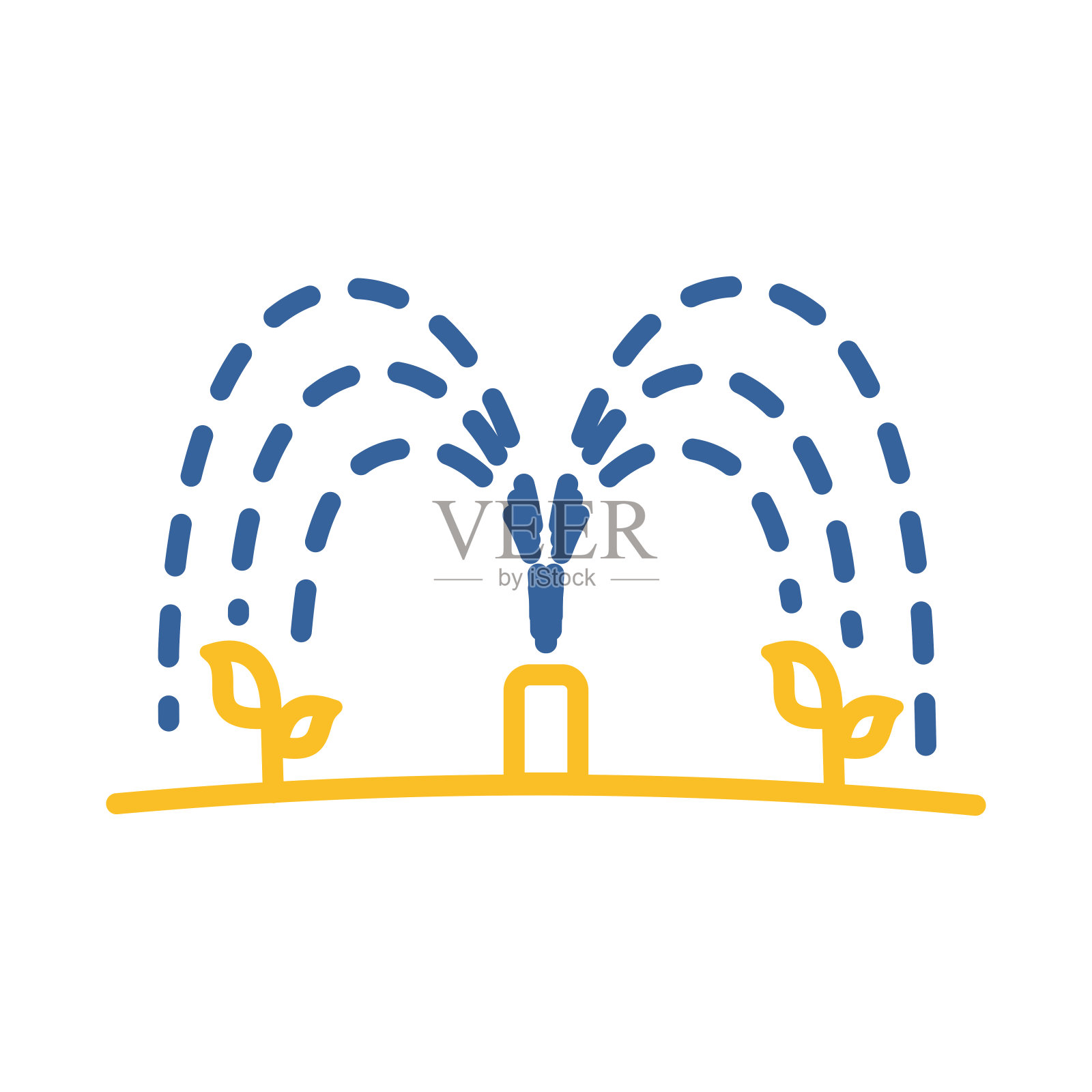 自动灌溉喷头矢量图标插画图片素材