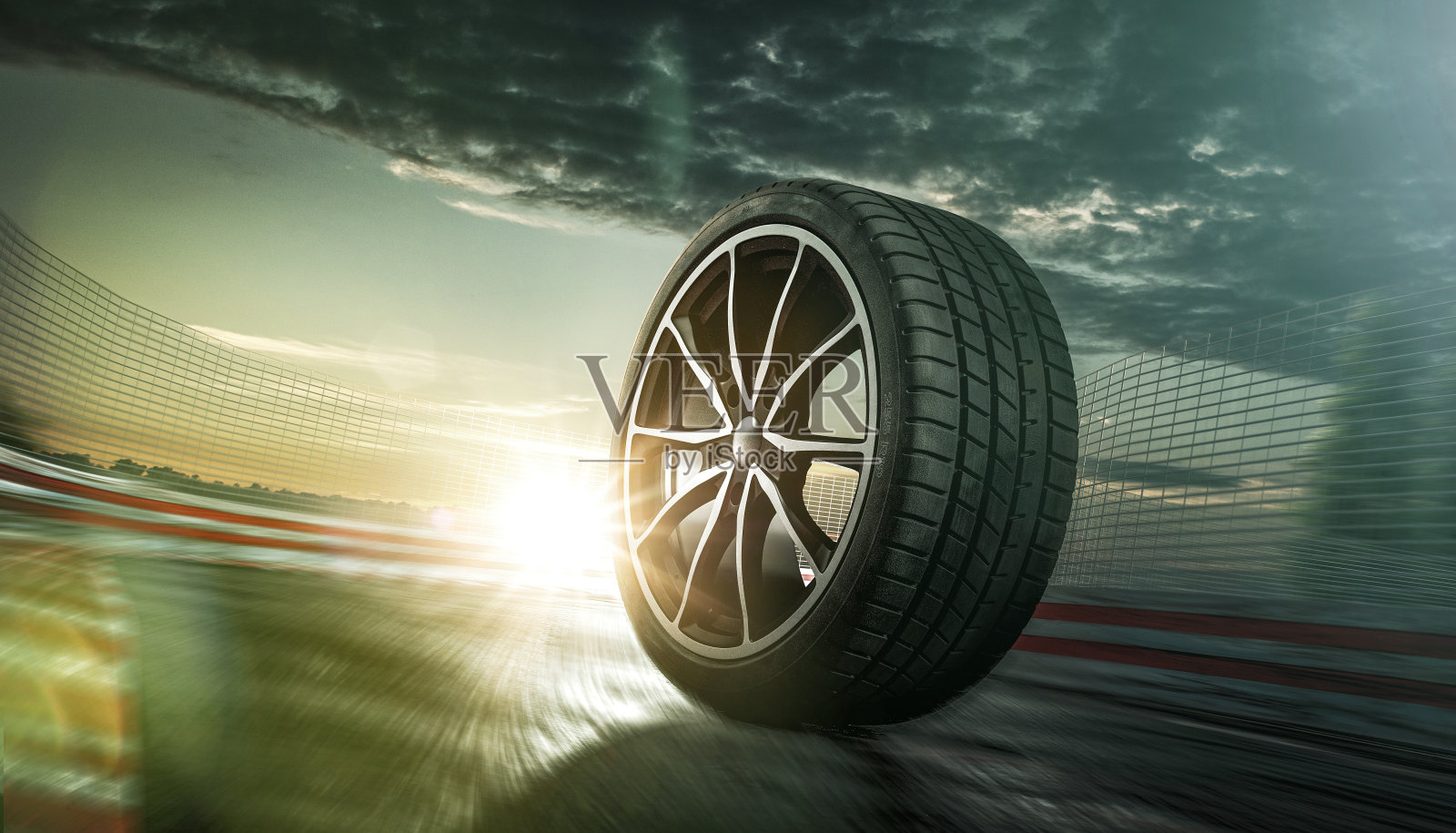 赛车跑道上的汽车轮胎照片摄影图片