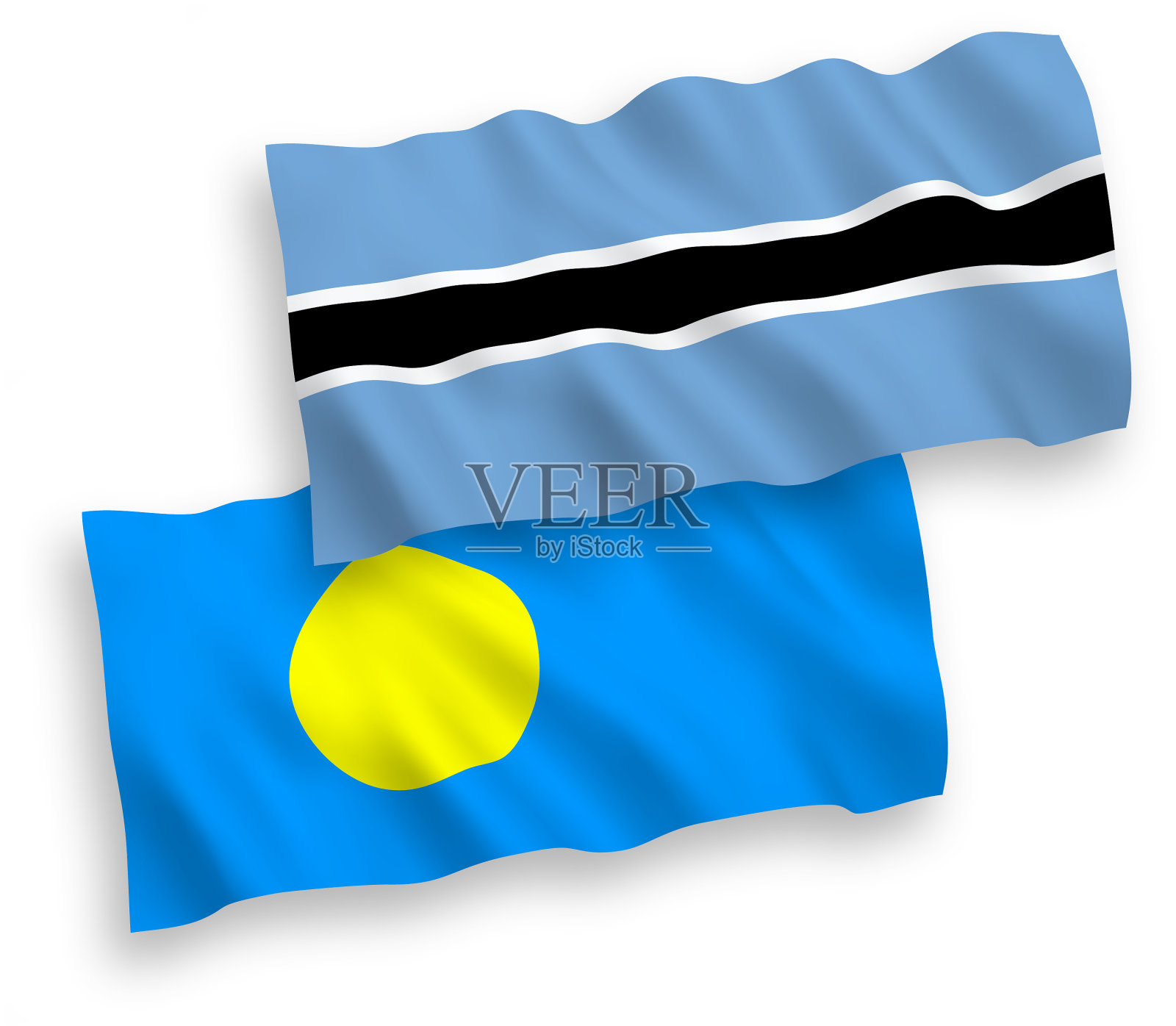 白底是帕劳和博茨瓦纳的国旗设计元素图片