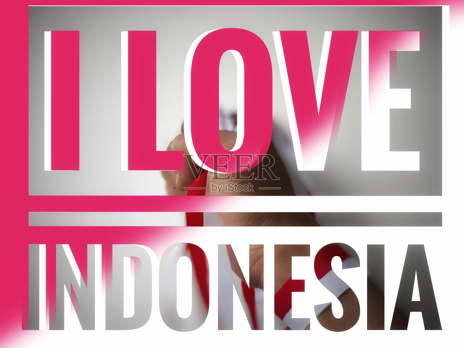 我爱印度尼西亚独立日引言照片摄影图片