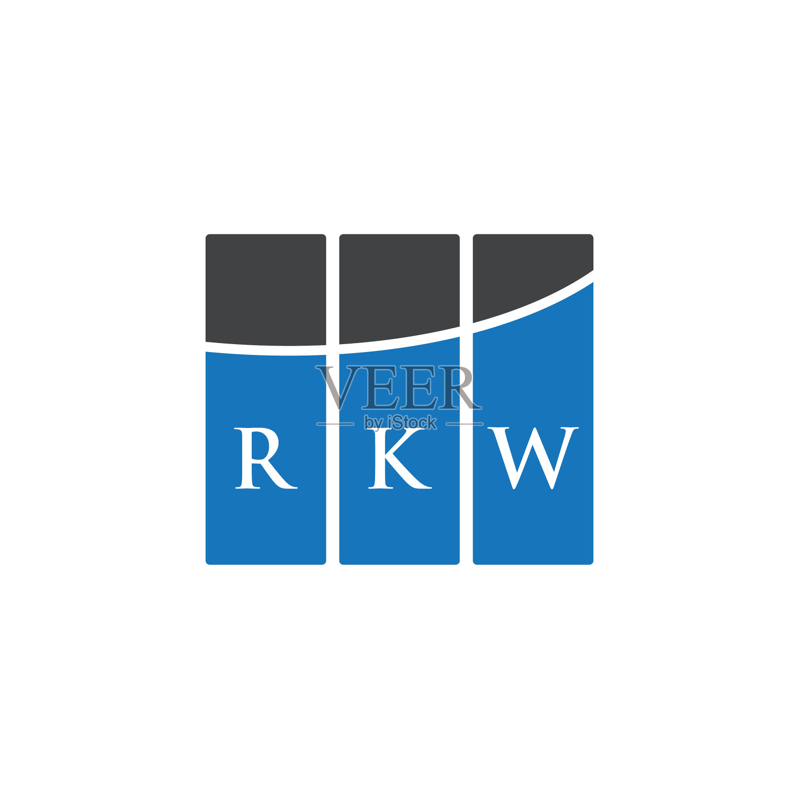 白底RKW字母logo设计插画图片素材