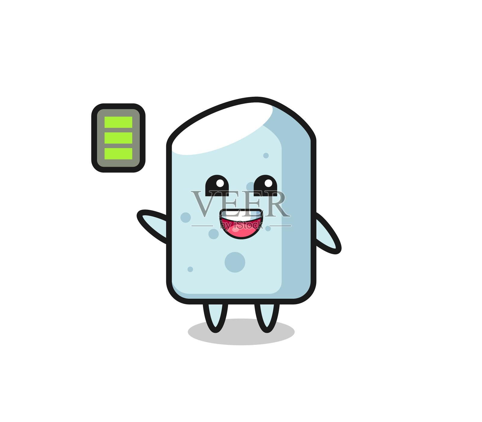 粉笔吉祥物性格与精力充沛的姿态设计元素图片