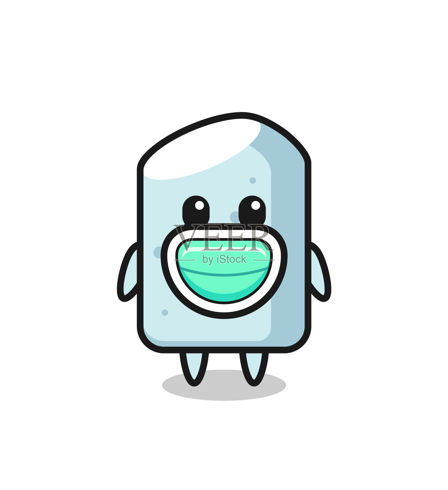 可爱的粉笔卡通戴着面具设计元素图片