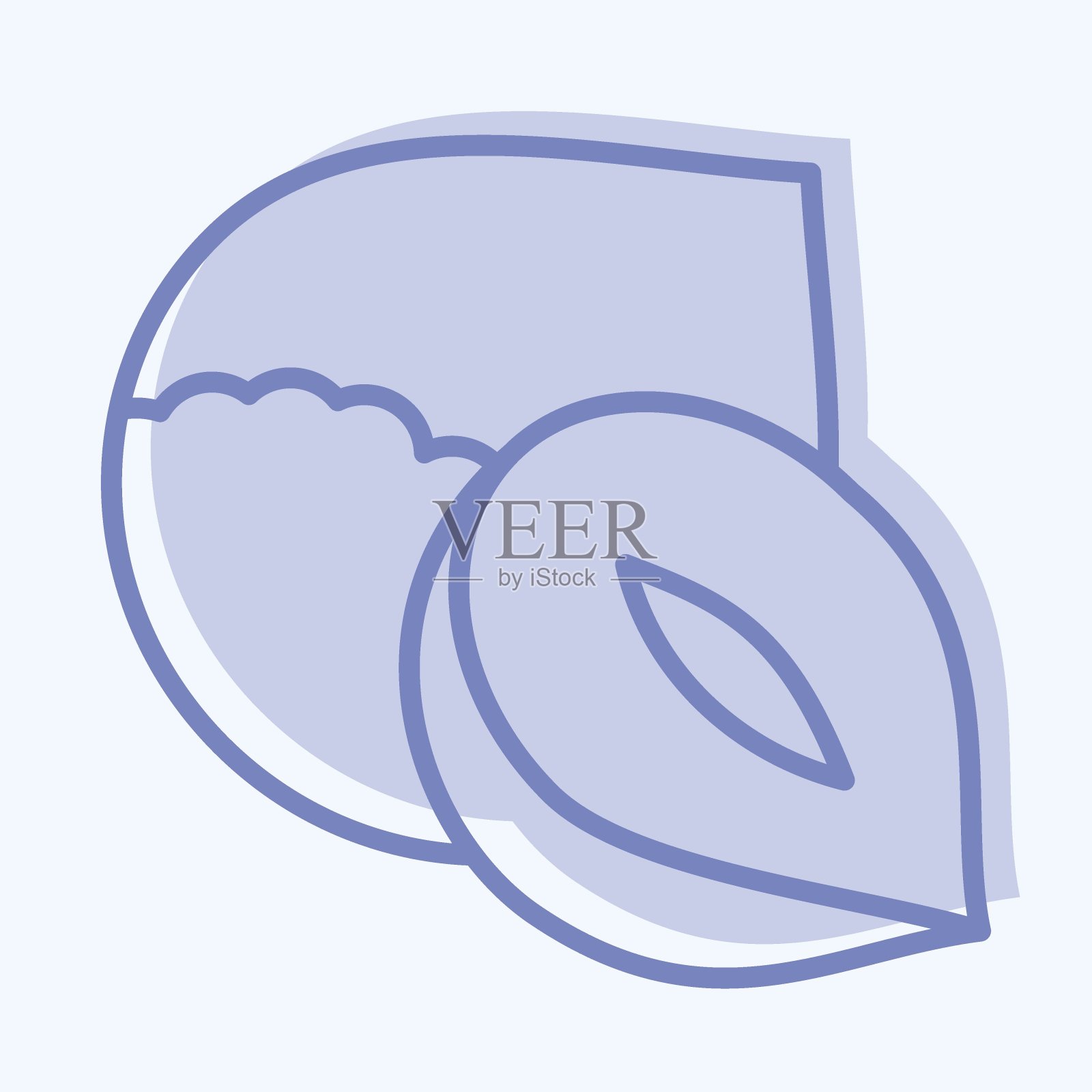 图标榛子。适用于坚果符号。两个音调的风格。简单的设计可编辑。设计模板向量。简单的说明插画图片素材