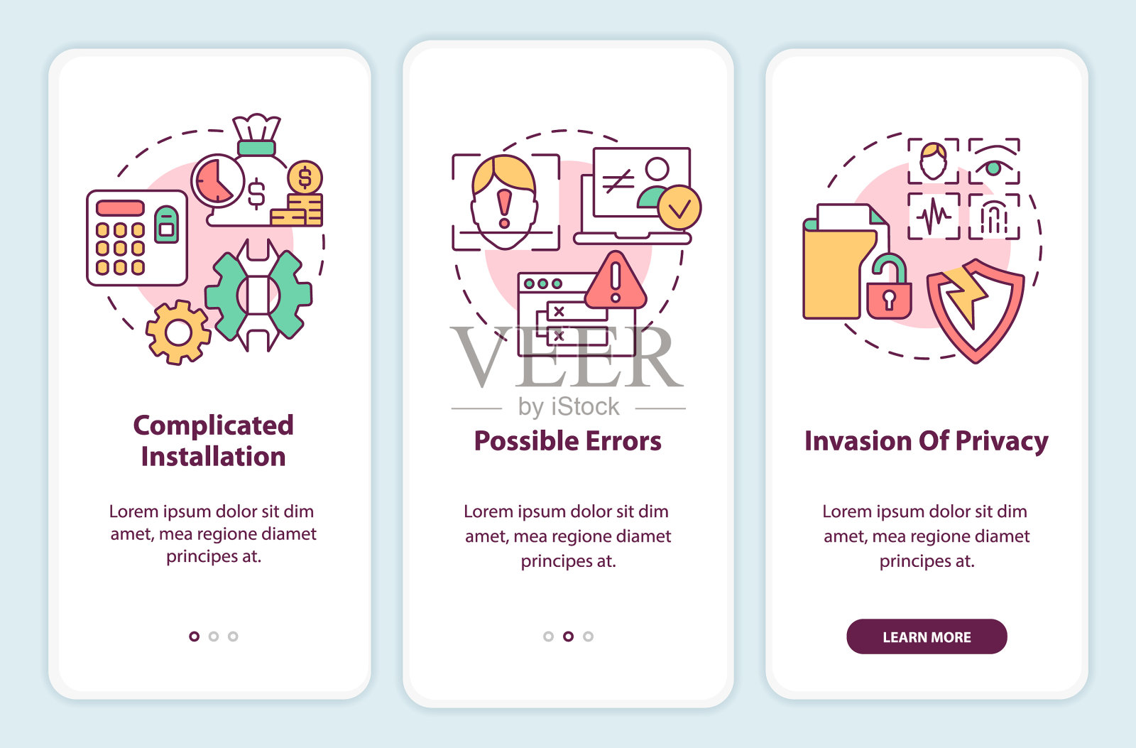 生物识别技术在车载移动设备上的缺陷插画图片素材